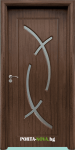 : Интериорна HDF врата с код 056, цвят Орех
