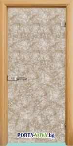 Стъклена интериорна врата, Fabric G 12-2 Gold, каса Светъл дъб