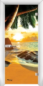 Стъклена Врата Standart Print G 13-14 Бял