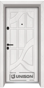 Входна Врата Унисон Optima 3003-P Цвят Снежен Бор