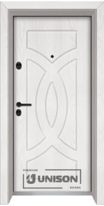Входна Врата Унисон Optima 3008-P Цвят Снежен Бор