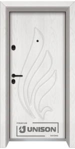 Входна Врата Унисон Optima 3013-P Цвят Снежен Бор