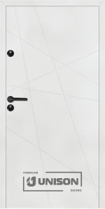Входна Врата Унисон Термо + Briliant Цвят Бял Мат